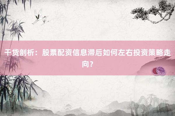 干货剖析：股票配资信息滞后如何左右投资策略走向？