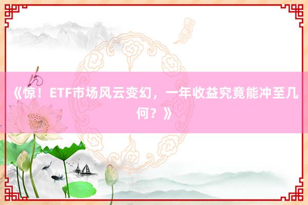 《惊！ETF市场风云变幻，一年收益究竟能冲至几何？》