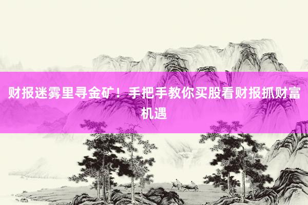 财报迷雾里寻金矿！手把手教你买股看财报抓财富机遇