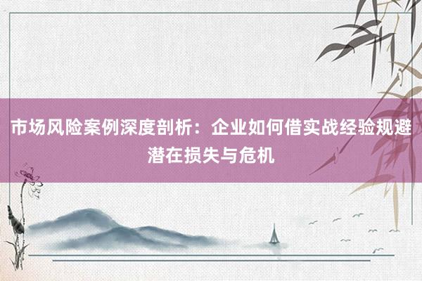 市场风险案例深度剖析：企业如何借实战经验规避潜在损失与危机