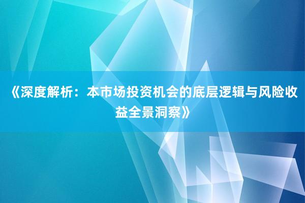 《深度解析：本市场投资机会的底层逻辑与风险收益全景洞察》